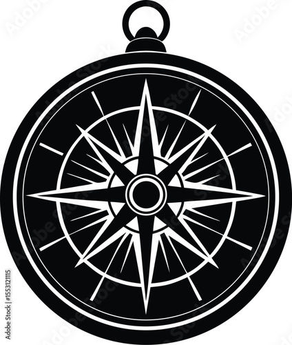 Silhouette of a Treasure Compass