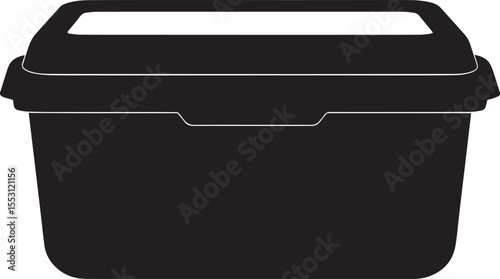 Food Container Silhouette in Black | Kitchen Storage Illustration Vector Format