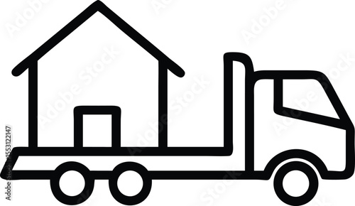 Moving truck icon symbolizing home relocation and property transport