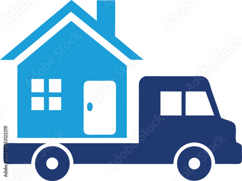 Moving truck icon symbolizing home relocation and property transport