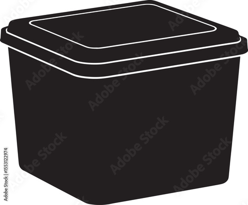 Food Container Silhouette in Black | Kitchen Storage Illustration Vector Format
