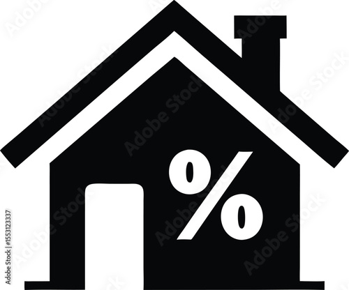 house with percentage icon. real estate mortgage concept