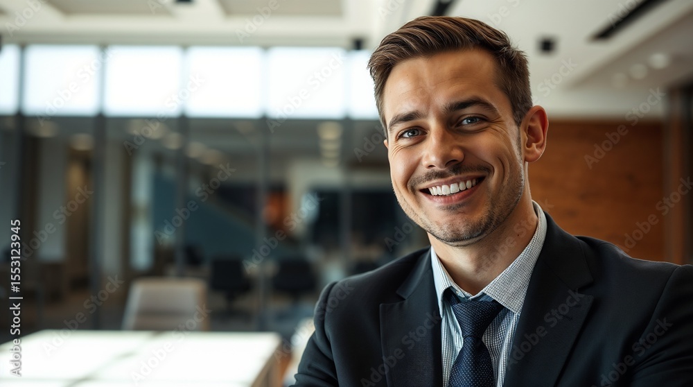 Fototapeta premium Success businessman smiling in office