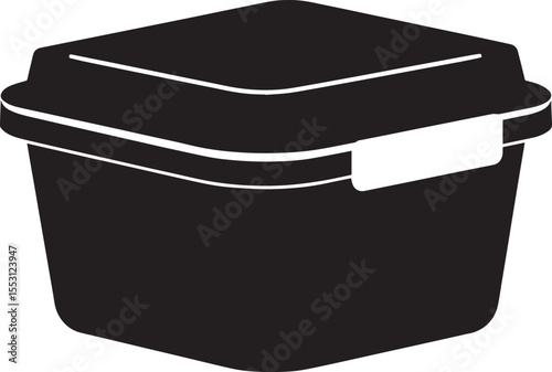 Food Container Silhouette in Black | Kitchen Storage Illustration Vector Format