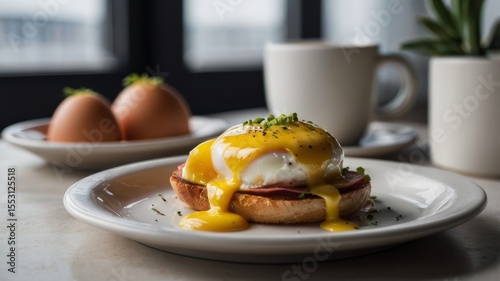 breakfast with eggs and coffee