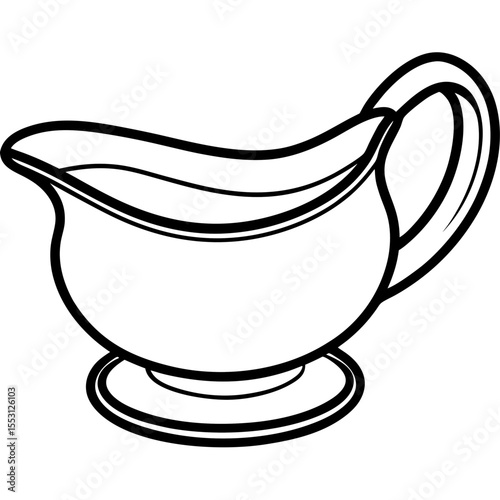Minimal Gravy Boat Line Art