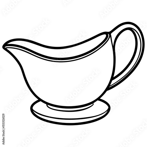Minimal Gravy Boat Line Art