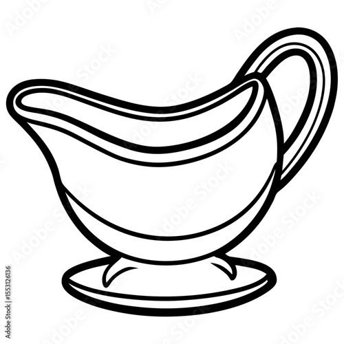 Minimal Gravy Boat Line Art