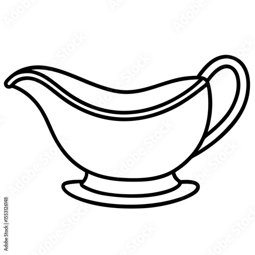 Minimal Gravy Boat Line Art
