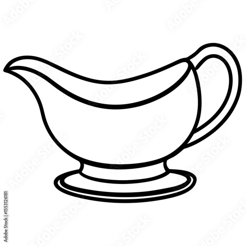 Minimal Gravy Boat Line Art