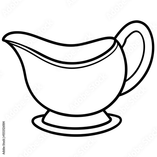 Minimal Gravy Boat Line Art