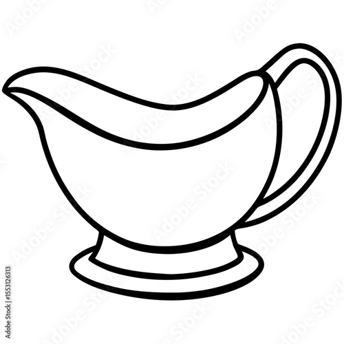 Minimal Gravy Boat Line Art