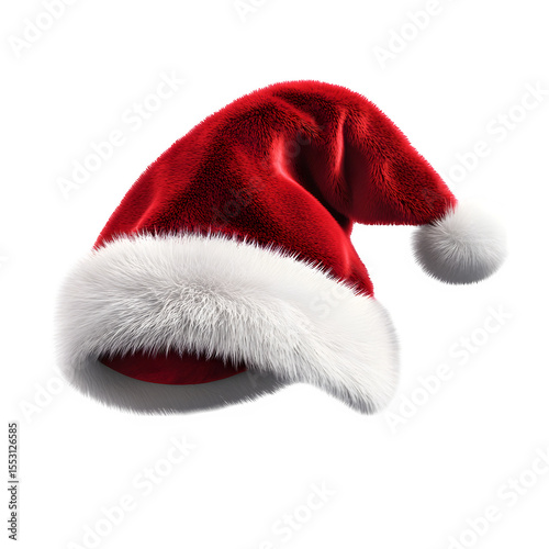 3D Santa hat with red velvet te high quality commercial stock photo clean simple design detail background image clear visual high quality commercial stock photo clean simple design detail background i