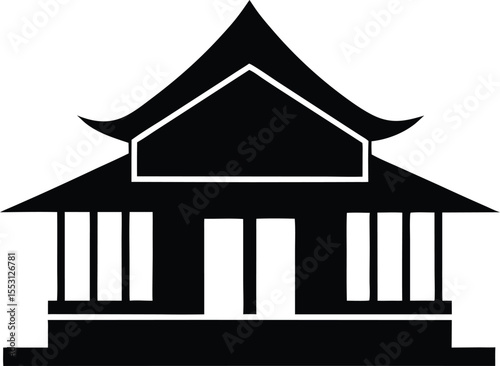 modern bungalow or villa icon