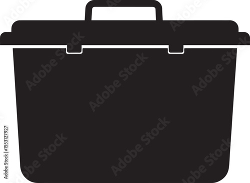 Food Container Silhouette in Black | Kitchen Storage Illustration Vector Format