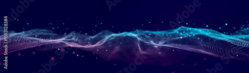 Abstract wave of musical sounds. Smooth information transfer. 3D rendering.
