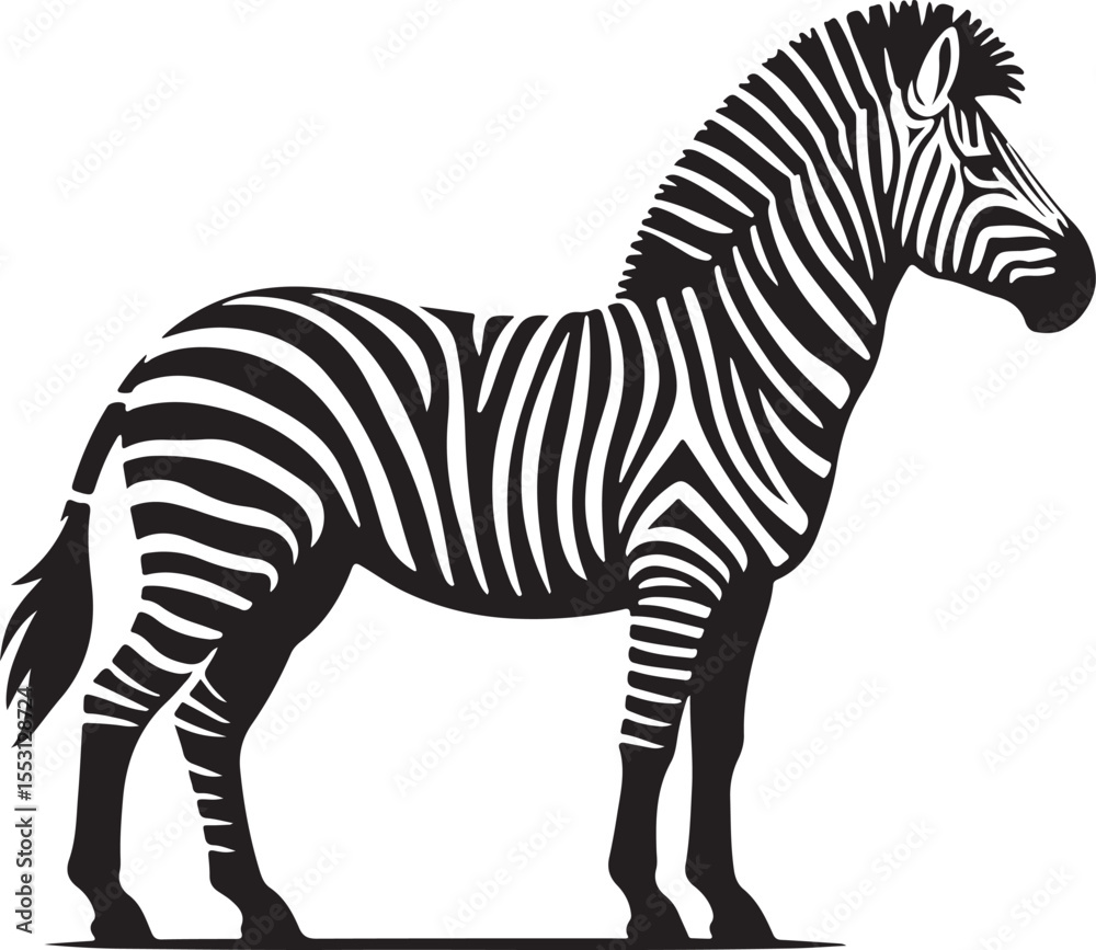 Obraz premium A silhouette zebra vector