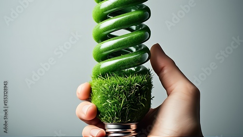 Creative Eco-Friendly Light Bulb Design Emphasizing Sustainability and Nature's Beauty