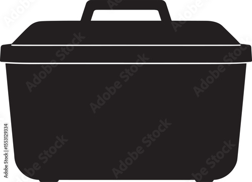Food Container Silhouette in Black | Kitchen Storage Illustration Vector Format