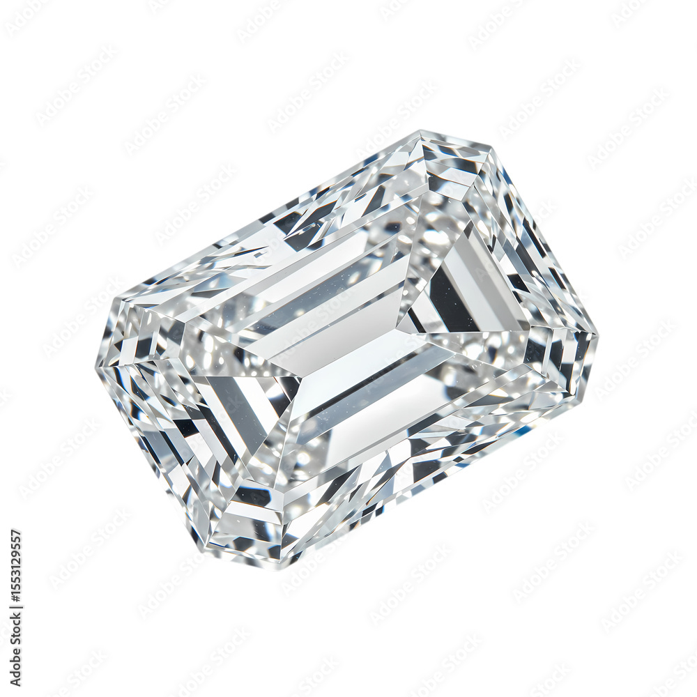 Fototapeta premium Emerald Cut Diamond: Gemstone Clarity and Brilliance