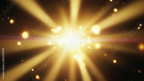 Bright golden light radiates with sparkling effects for an enchanting visual experience