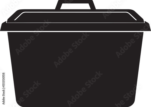 Food Container Silhouette in Black | Kitchen Storage Illustration Vector Format