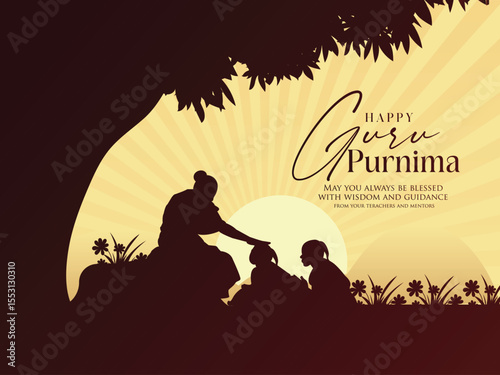Guru Purnima festival vector art