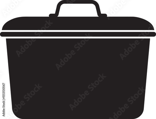 Food Container Silhouette in Black | Kitchen Storage Illustration Vector Format