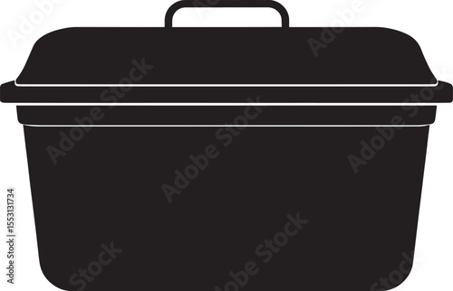 Food Container Silhouette in Black | Kitchen Storage Illustration Vector Format
