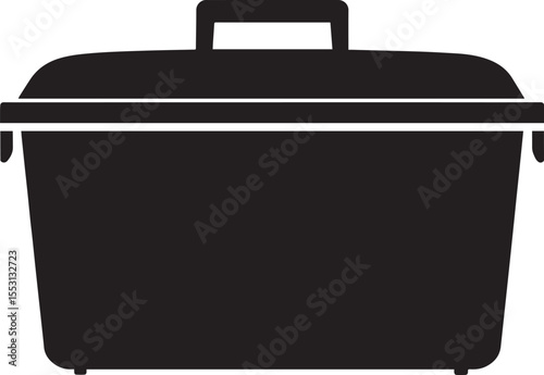 Food Container Silhouette in Black | Kitchen Storage Illustration Vector Format