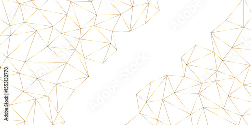 Abstract of simple golden line triangle pattern geometric background. Seamless geometric polygonal repeatable pattern swatch background, Trendy design vector background for web backdrop orpaper print.