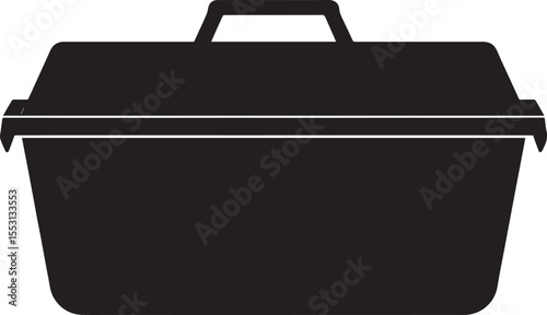 Food Container Silhouette in Black | Kitchen Storage Illustration Vector Format