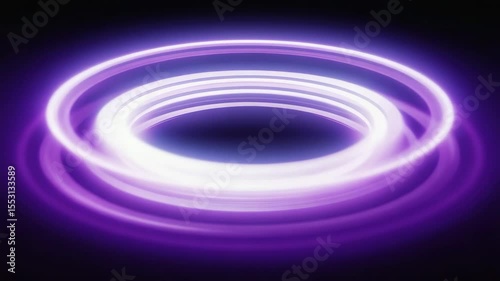 Captivating purple light rings create mesmerizing patterns in dark space during artistic light display