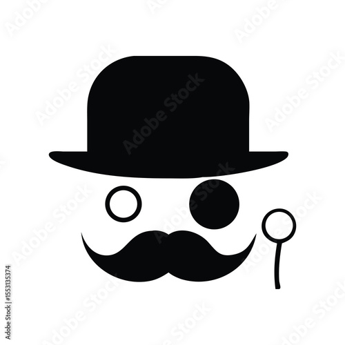 A simple, stylized silhouette of a gentleman, perfect for use in design elements, prints, and social media graphics.