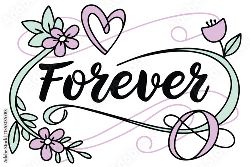 Elegant typography design featuring the word forever in a classic font