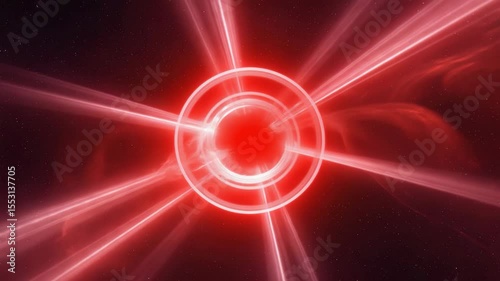 Exploring the stunning red cosmic phenomenon with rays and energy bursts captured in deep space