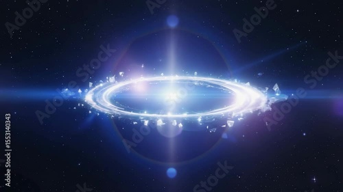 Bright cosmic ring forms in deep space revealing stunning galactic features and energy activity