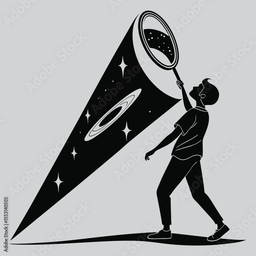 Mirror to the Galaxy silhouette vector design art and illustration