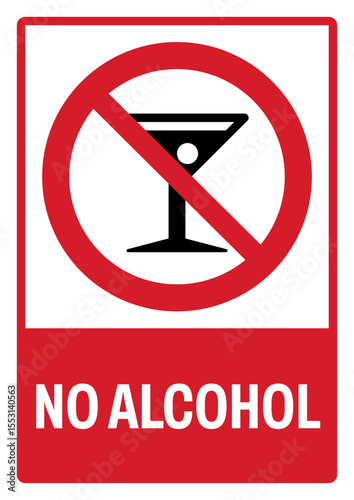 prohibition safety signs v2 uppercase text_no alcohol landscape size 1/2 a4,a3,a2,a1	
