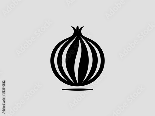 Geometric abstract onion vector logo design with symmetrical layered patterns 