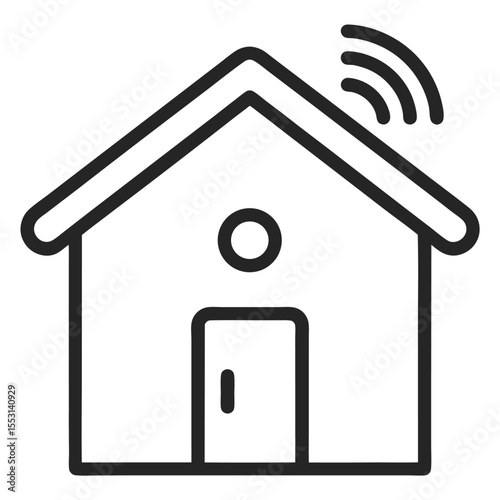 Smart Home outline icon on white background