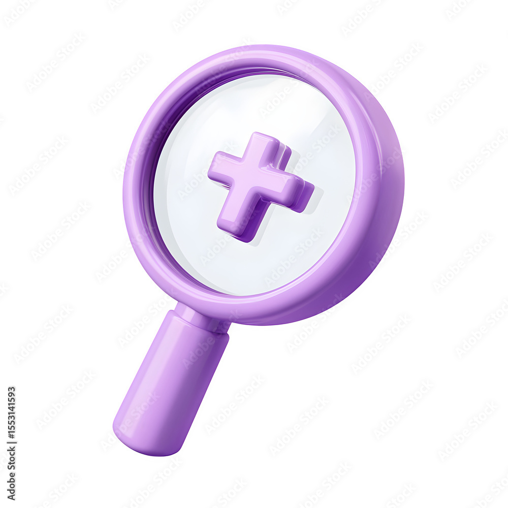 Obraz premium 3D zoom in icon with magnifying high quality commercial stock photo clean simple design detail background image clear visual high quality commercial stock photo clean simple design detail background i
