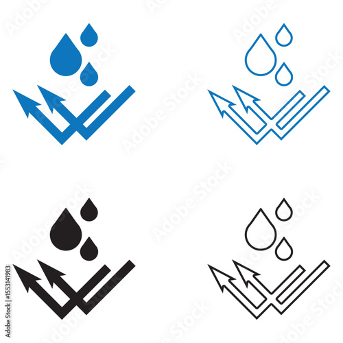 Waterproof icon set. Waterproof solid and line icon set. vector collection. vector illustration. eps file.