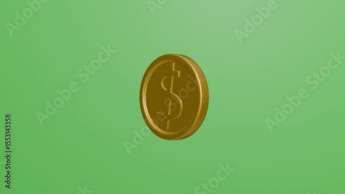 3d gold coin stock animation