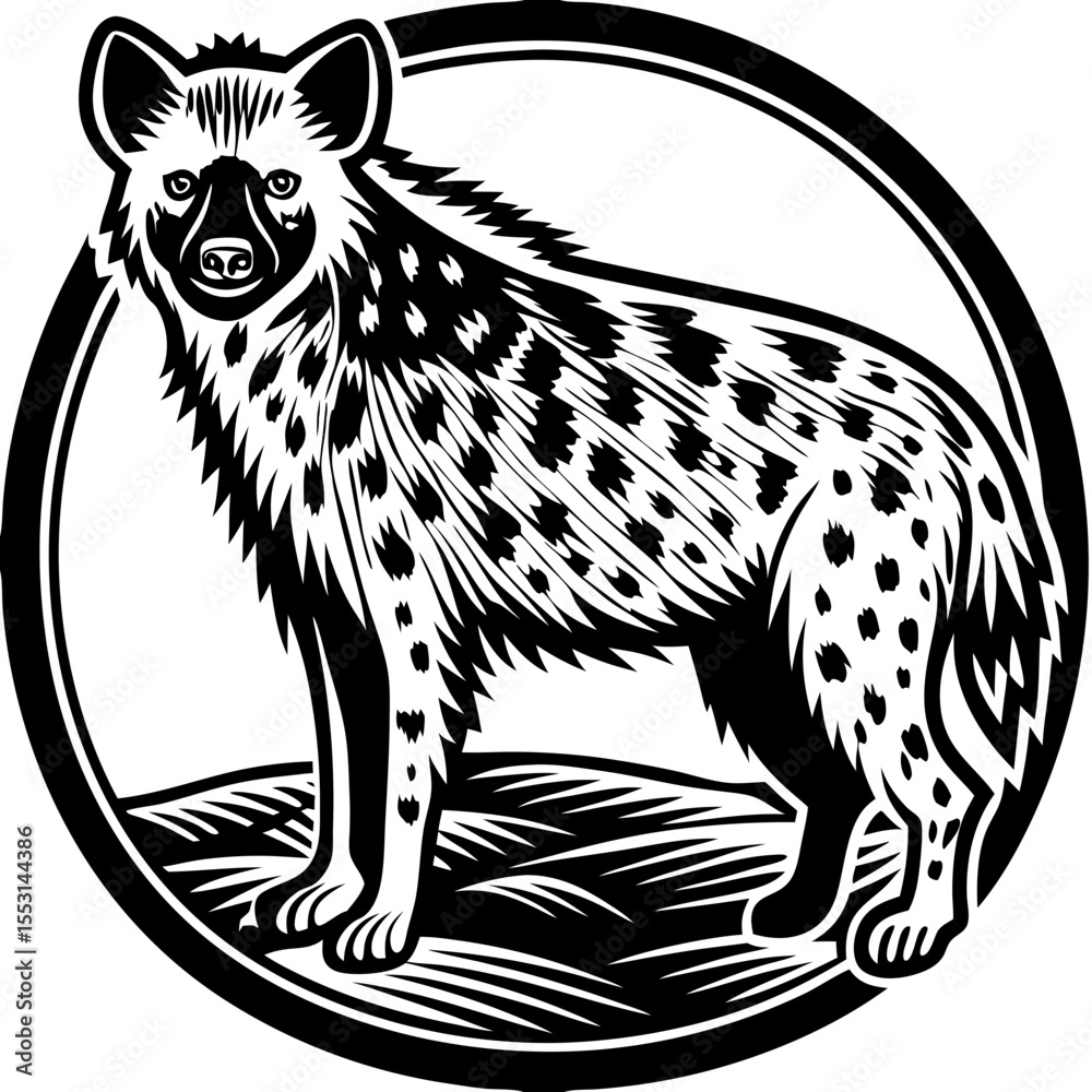 Fototapeta premium Hyena Wildlife Icon - African Savanna Design