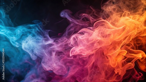 Abstract Colorful Smoke Art Vivid Hues and Swirling Patterns
