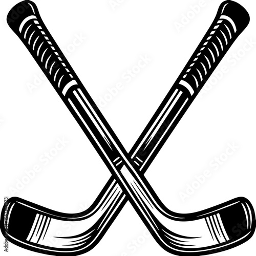 Crossed Hockey Sticks Icon - Sports Equipment Design