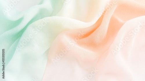 Soft pastel gradient with textured fabric flowing in gentle waves