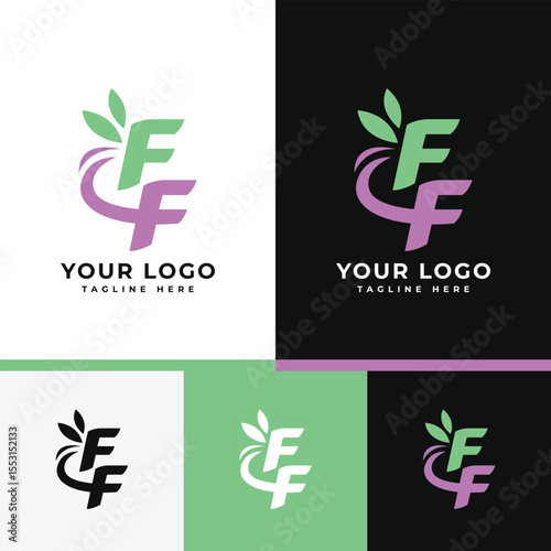 Elegant FC Leaves Logo Design Template