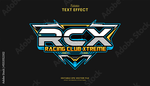decorative automotive racing club editable text effect design